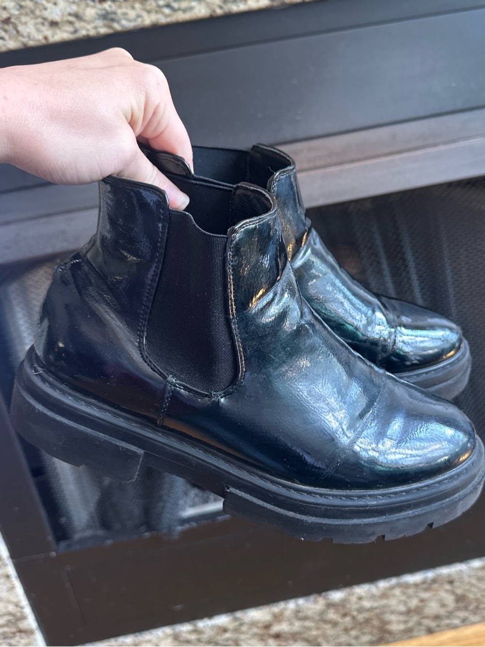 Black Chunky Fall Ankle Boots - Women’s Size 8